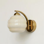 Art Deco Plug-In Wall Sconce with Glass Shade in Gold or Chrome