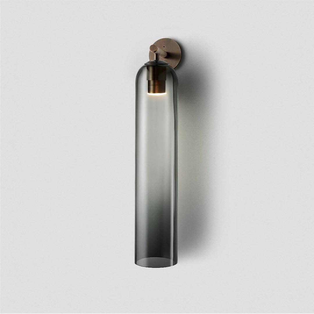 Art Glass Wall Sconce with Dual Mounting, Mouthblown Glass, Gold, Black, or Sand Nickel