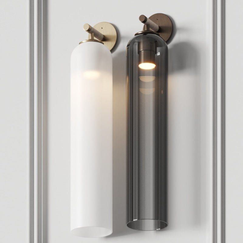Art Glass Wall Sconce with Dual Mounting, Mouthblown Glass, Gold, Black, or Sand Nickel