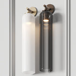Art Glass Wall Sconce with Dual Mounting, Mouthblown Glass, Gold, Black, or Sand Nickel