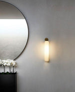 Art Glass Wall Sconce with Dual Mounting, Mouthblown Glass, Gold, Black, or Sand Nickel