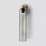 Art Glass Wall Sconce with Dual Mounting, Mouthblown Glass, Gold, Black, or Sand Nickel