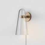 Conical Glass Plug In Wall Lamp