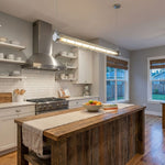 Linear Glass Chandelier with Integrated LED – Modern Kitchen Island Lighting