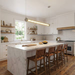 Linear Glass Chandelier with Integrated LED – Modern Kitchen Island Lighting