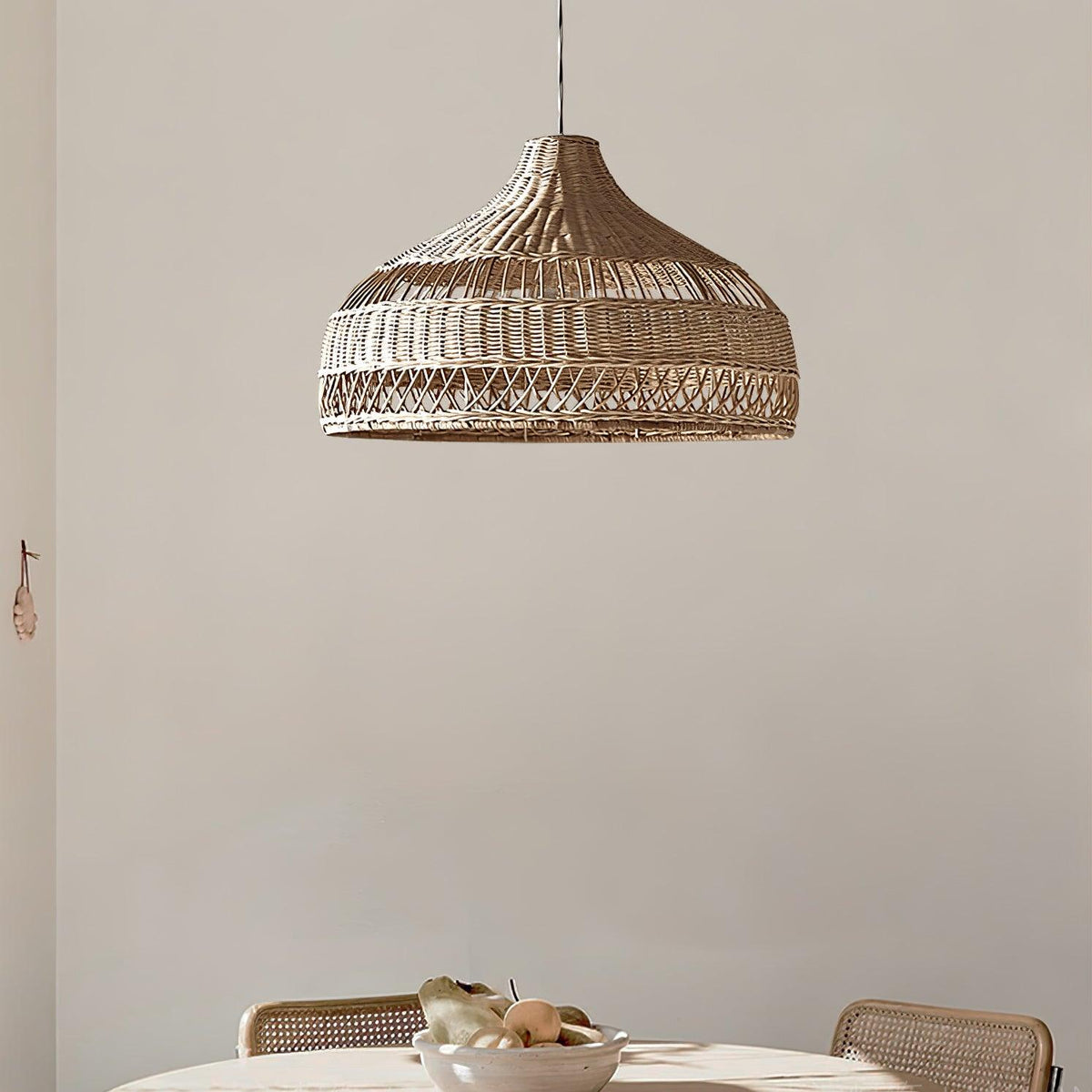 Artisan Rattan Dome Pendant Light – Natural Woven Shade for Modern Interiors