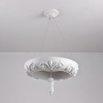 Artisan Carved Plaster Chandelier with Integrated LED – Modern Elegance for Dining and Living Spaces