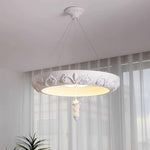Artisan Carved Plaster Chandelier with Integrated LED – Modern Elegance for Dining and Living Spaces