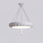 Artisan Carved Plaster Chandelier with Integrated LED – Modern Elegance for Dining and Living Spaces