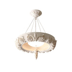 Artisan Carved Plaster Chandelier with Integrated LED – Modern Elegance for Dining and Living Spaces