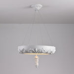 Artisan Carved Plaster Chandelier with Integrated LED – Modern Elegance for Dining and Living Spaces