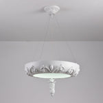 Artisan Carved Plaster Chandelier with Integrated LED – Modern Elegance for Dining and Living Spaces