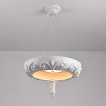 Artisan Carved Plaster Chandelier with Integrated LED – Modern Elegance for Dining and Living Spaces