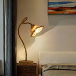 Lotus Leaf Resin Table Lamp with Warm Ambient Glow for Bedside and Living Room