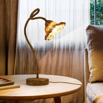 Lotus Leaf Resin Table Lamp with Warm Ambient Glow for Bedside and Living Room