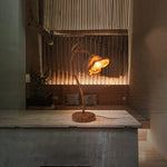 Lotus Leaf Resin Table Lamp with Warm Ambient Glow for Bedside and Living Room