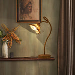 Lotus Leaf Resin Table Lamp with Warm Ambient Glow for Bedside and Living Room