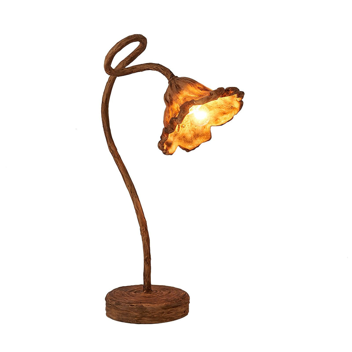 Lotus Leaf Resin Table Lamp with Warm Ambient Glow for Bedside and Living Room