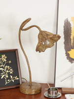 Lotus Leaf Resin Table Lamp with Warm Ambient Glow for Bedside and Living Room