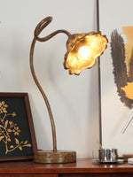 Lotus Leaf Resin Table Lamp with Warm Ambient Glow for Bedside and Living Room