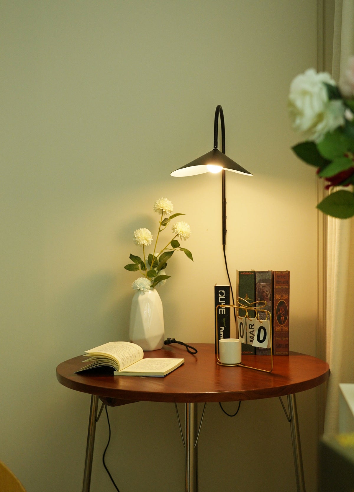 Alocasia Swivel Plug-In Wall Sconce with Adjustable Shade