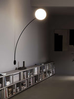 Arvella Arc Wall Sconce in Black with Opal Glass Shade