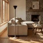 Arven Cone Floor Lamp – Sculptural Wood & Metal Standing Light for Modern Interiors