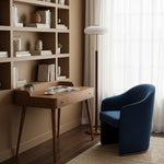 Arvia Floor Lamp – Modern Walnut Wood & Brass Standing Light