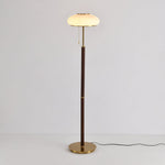 Arvia Floor Lamp – Modern Walnut Wood & Brass Standing Light