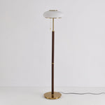 Arvia Floor Lamp – Modern Walnut Wood & Brass Standing Light