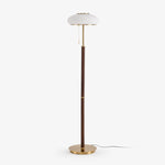Arvia Floor Lamp – Modern Walnut Wood & Brass Standing Light