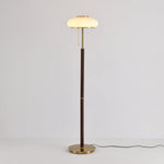 Arvia Floor Lamp – Modern Walnut Wood & Brass Standing Light