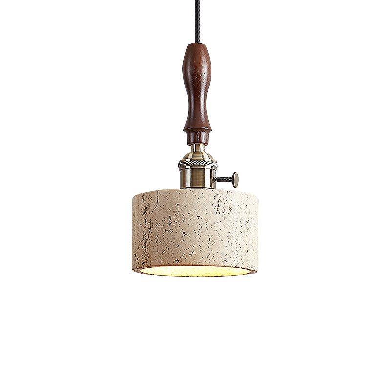 Arvilo Travertine Wall Sconce with Walnut Handle – Modern Bedside Lamp