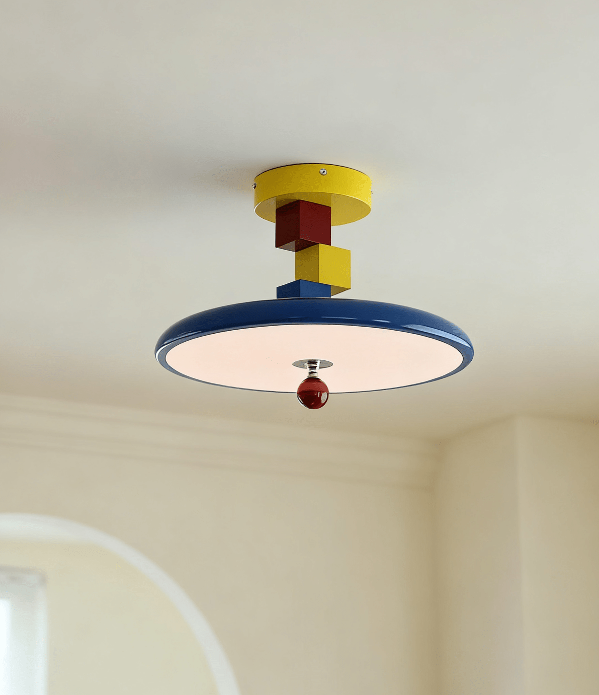 Arvina Block Ceiling Lamp — Modern Memphis-Style LED Flush Mount