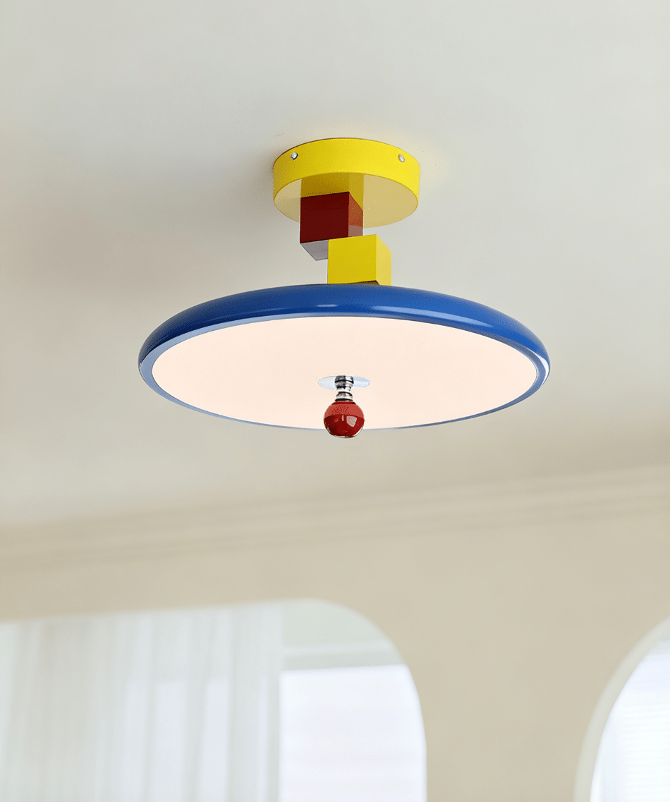 Arvina Block Ceiling Lamp — Modern Memphis-Style LED Flush Mount