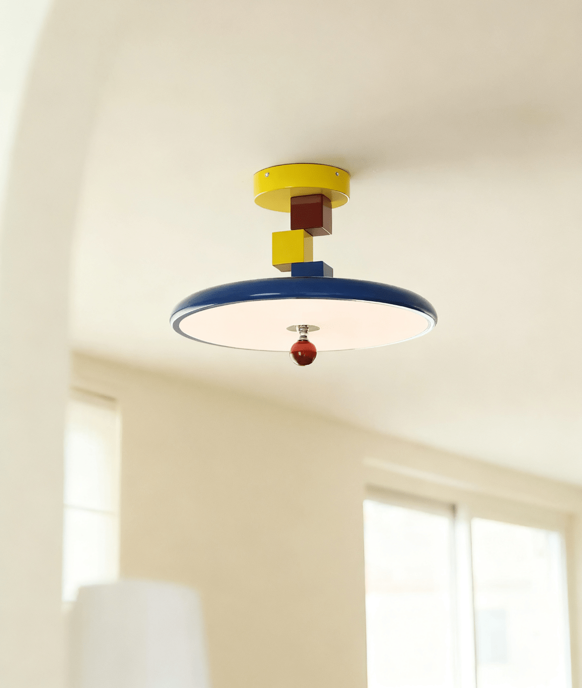 Arvina Block Ceiling Lamp — Modern Memphis-Style LED Flush Mount