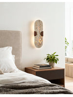 Arvyn Wall Sconce in Natural Travertine with Walnut Accents