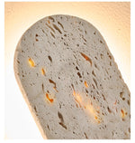 Arvyn Wall Sconce in Natural Travertine with Walnut Accents