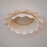 Arwen Fabric Wave Ceiling Light – Modern Flush Mount with Brass Accents