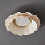 Arwen Fabric Wave Ceiling Light – Modern Flush Mount with Brass Accents