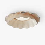Arwen Fabric Wave Ceiling Light – Modern Flush Mount with Brass Accents