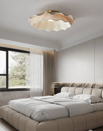 Arwen Fabric Wave Ceiling Light – Modern Flush Mount with Brass Accents