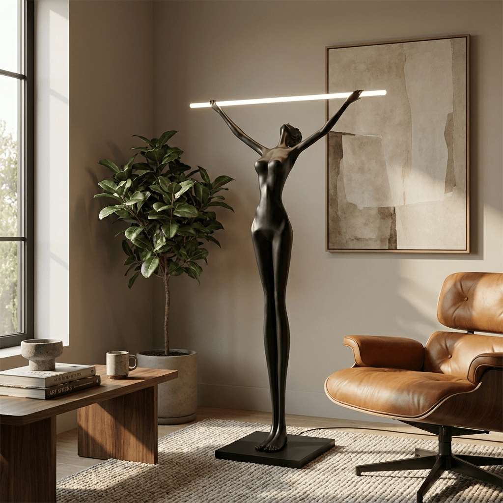 Ascend Sculptural Floor Lamp with Integrated LED Light