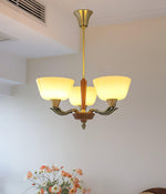 Ascher Modern Brass Glass Chandelier for Dining Room and Living Room