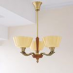 Ascher Modern Brass Glass Chandelier for Dining Room and Living Room