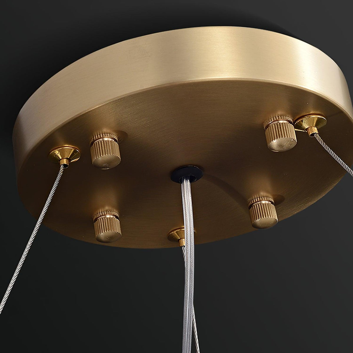 Asner Hexagonal LED Chandelier in Polished Brass and Glass