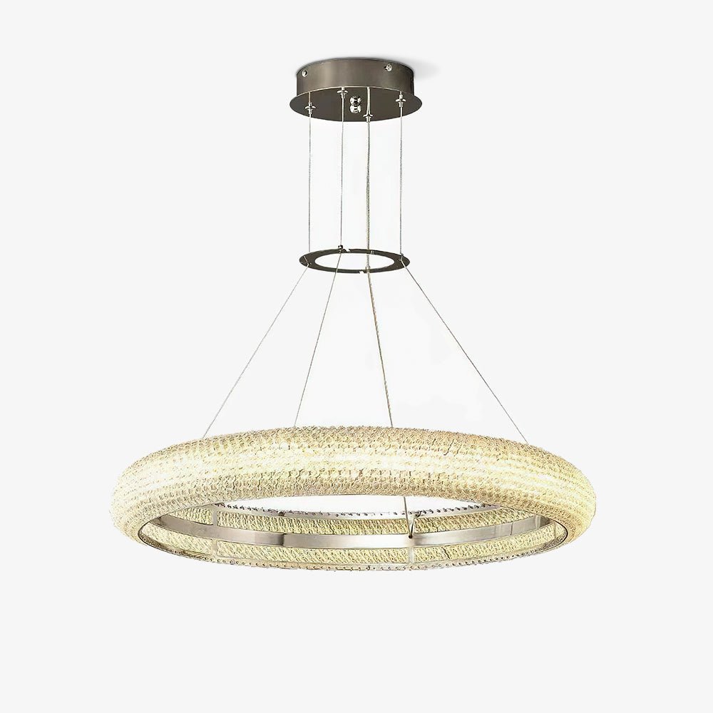 Asscher Ring Crystal LED Chandelier, Modern Luxury Ceiling Light