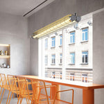 Linear Glass Chandelier with Integrated LED – Modern Kitchen Island Lighting