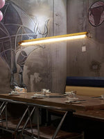 Linear Glass Chandelier with Integrated LED – Modern Kitchen Island Lighting