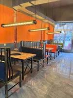 Linear Glass Chandelier with Integrated LED – Modern Kitchen Island Lighting
